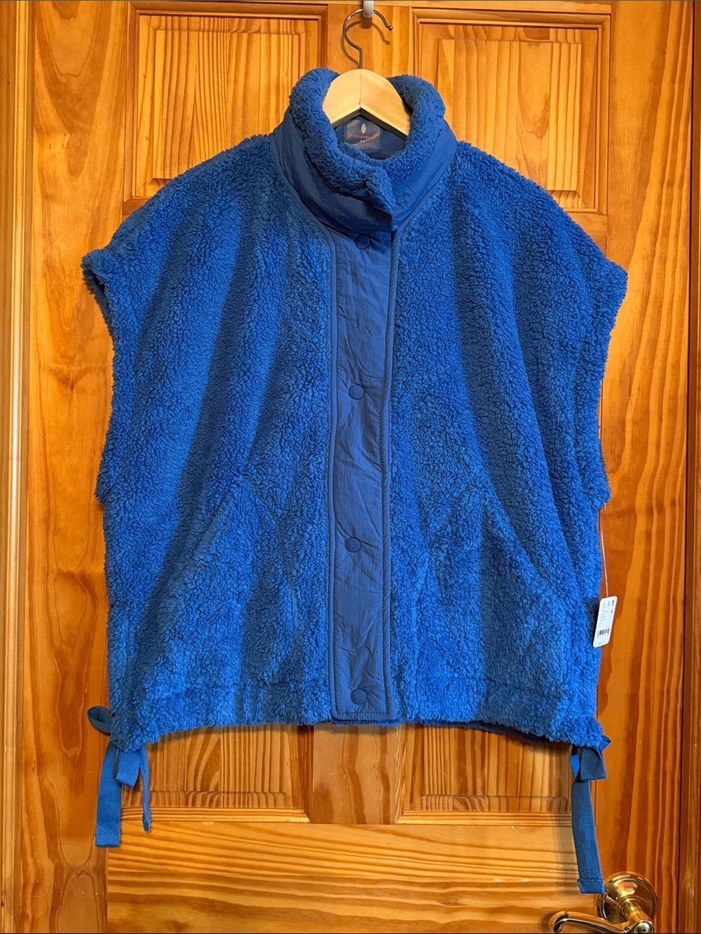 FP Movement by Free People Scout It Out Fleece Vest- Oversized Small in Blue
